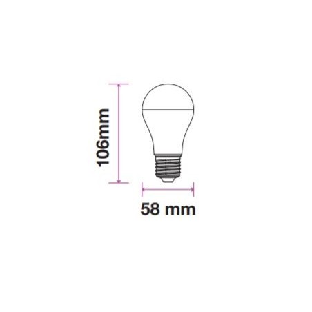 Żarówka LED VT-210 SAMSUNG CHIP 9W E27 A58 3000K 806lm A+ 200st. 228