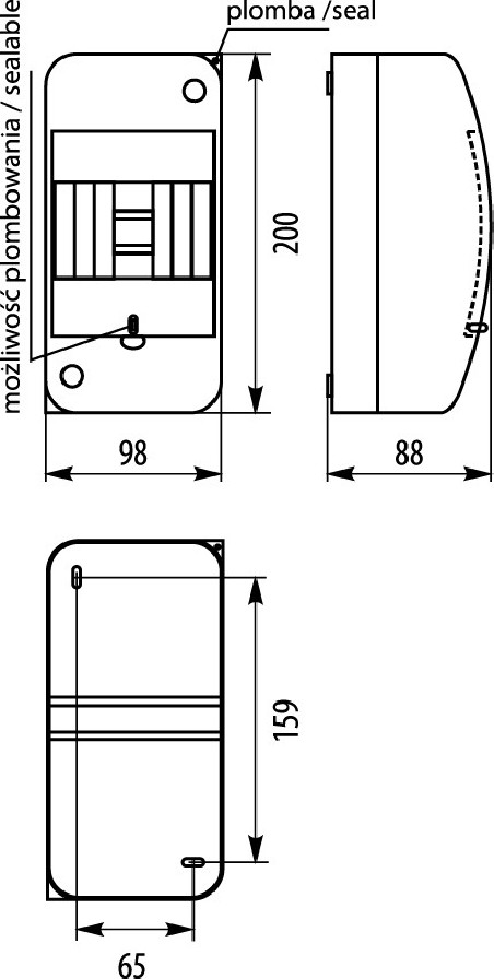 Rozdzielnica modułowa 1x4 natynkowa IP42 RNTO 4S (bez PE/N) 4.2