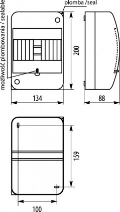 Rozdzielnica modułowa 1x6 natynkowa IP42 RNT 6S 3.3