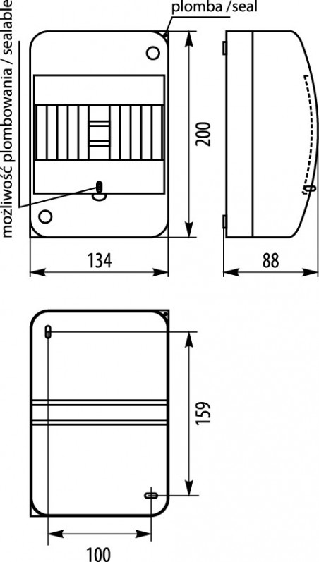 Rozdzielnica modułowa 1x6 natynkowa IP42 RNT 6S 3.3