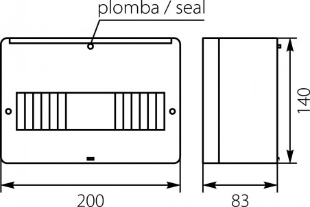 Rozdzielnica modułowa 1x9 natynkowa IP30 RM-9S 6.2