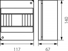 Rozdzielnica modułowa 1x6 natynkowa RNO-6 IP30 (bez PE/N) 5.6