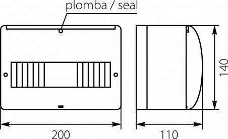 Rozdzielnica modułowa 1x9 natynkowa IP30 RM 9S 6.2A