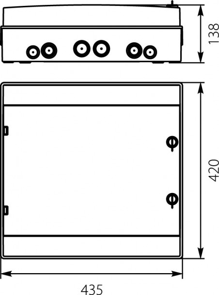 Rozdzielnica hermetyczna modułowa (500V AC ,1000V DC) 2x18 natynkowa IP65 RH-36/2B (białe drzwi) 36.135