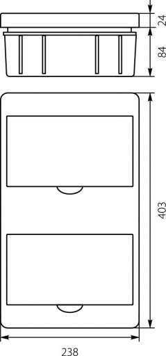 Rozdzielnica modułowa 2x8 podtynkowa IP40 RP-16/B Fala (N+PE) 8.14