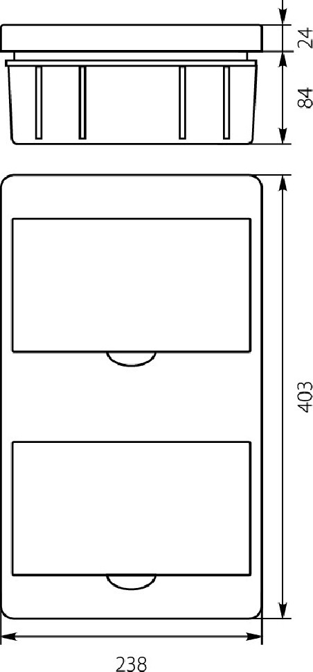 Rozdzielnica modułowa 2x8 podtynkowa IP40 RP-16/B Fala (N+PE) 8.14