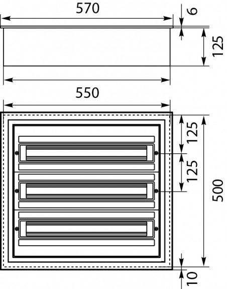 Rozdzielnica modułowa 3x24 podtynkowa IP54 DARP-72 drzwi alum. biały 9.324