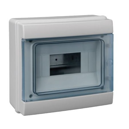 Rozdzielnia elektryczna modułowa 1x8 natynkowa z tworzywa sztucznego IP65 szara PAWBOL
