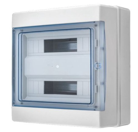 Rozdzielnia elektryczna modułowa 2x12 natynkowa z tworzywa sztucznego IP65 szara PAWBOL