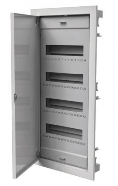 Rozdzielnia elektryczna modułowa 4x12 podtynkowa z tworzywa sztucznego IP40 szara PAWBOL