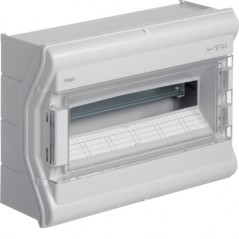 Rozdzielnia elektryczna modułowa 1x18 natynkowa z tworzywa sztucznego IP65 szara HAGER POLO