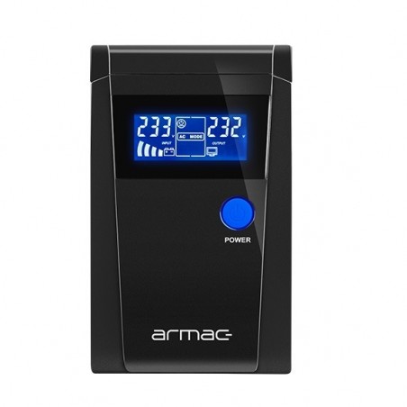 UPS 480W/850VA LINE-INTERACTIVE ARMAC OFFICE LCD 2x230V czysta sinusoida, metalowa obudowa O/850E/PSW