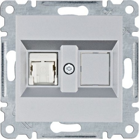 Lumina Gniazdo komputerowe pojedyczne RJ45 kat.6 UTP srebrne WL2152