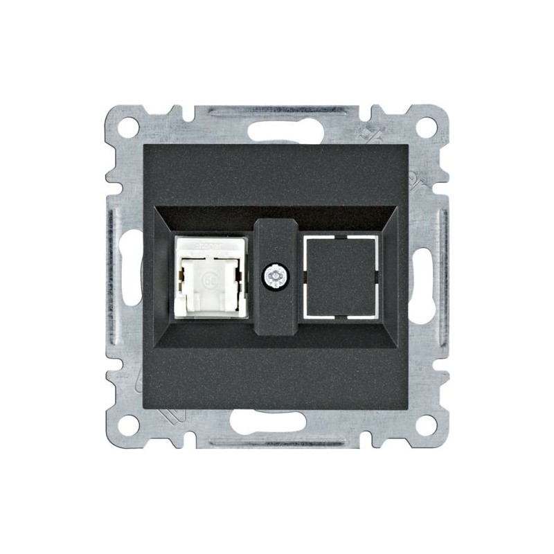 Lumina Gniazdo komputerowe pojedyncze RJ45 kat.5e UTP czarne WL2113 Lumina Gniazdo komputerowe pojedyncze RJ45 kat.5e UTP czarne WL2113