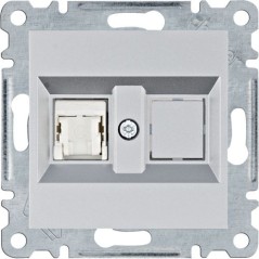 Lumina Gniazdo komputerowe pojedyncze RJ45 kat.5e UTP srebrne WL2112