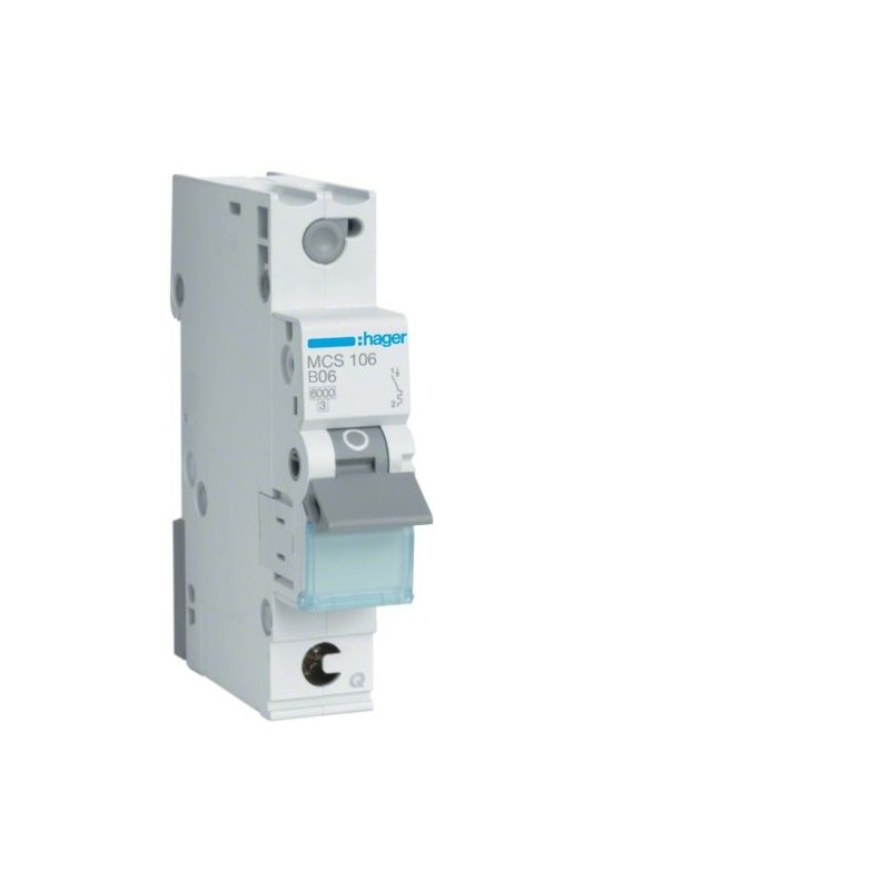 MCB Wyłącznik nadprądowy Icn=6000A 1P C 6A QuickConnect MCS106