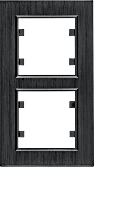 Lumina passion Ramka 2-krotna pionowa aluminium czarne WL9123