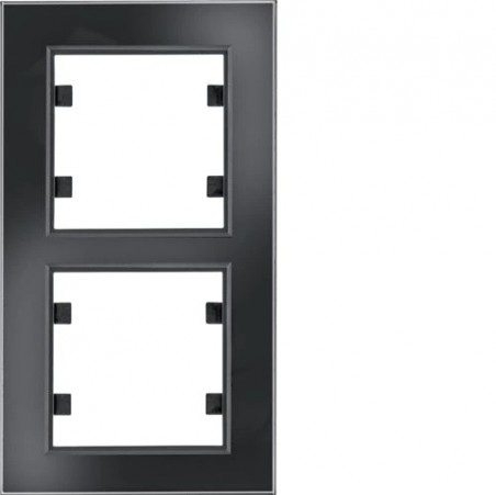 Lumina passion Ramka 2-krotna pionowa szkło czarne WL9121