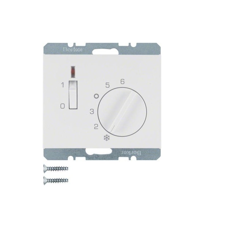 K.1 Regulator temperatury pomieszczenia z zestykiem zwiernym elementem centralnym i łącznikiem śnieżnobiały 20307109