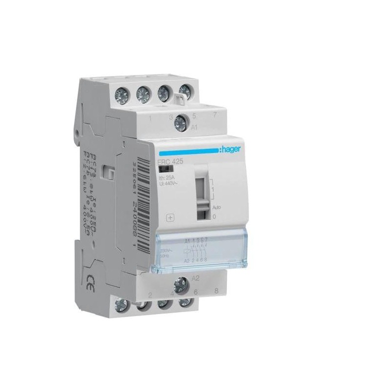 Stycznik modułowy ze sterowaniem ręcznym 25A 4Z 230V AC ERC425 Stycznik modułowy ze sterowaniem ręcznym 25A 4Z 230V AC ERC425