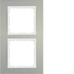 Berker B.3 Ramka podwójna aluminium /biały 10123904