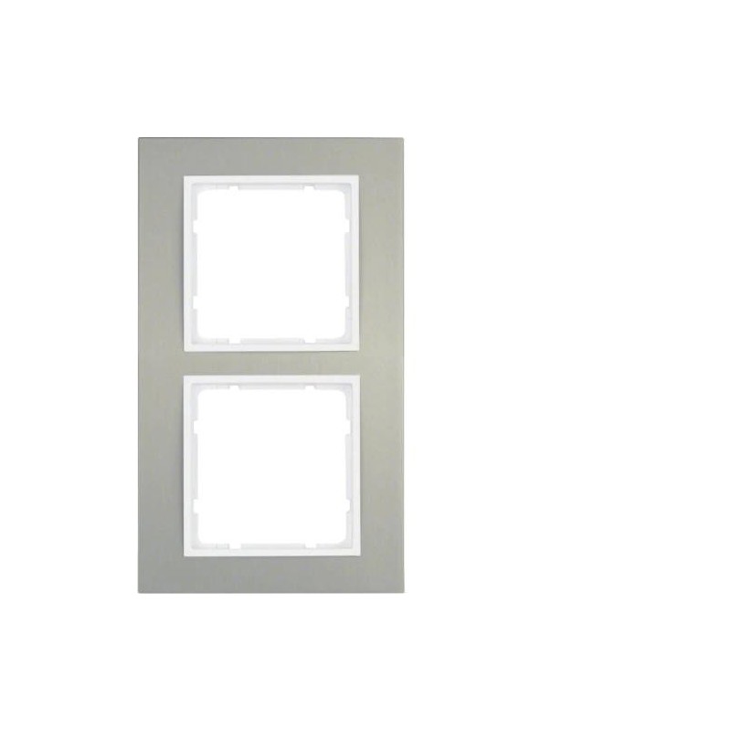 Berker B.3 Ramka podwójna aluminium /biały 10123904
