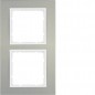 Berker B.3 Ramka podwójna aluminium /biały 10123904