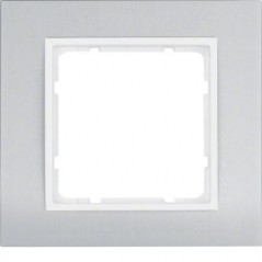 Berker B.3/B.7 Glas Ramka pojedyncza aluminium/śnieżnobiała 10113904