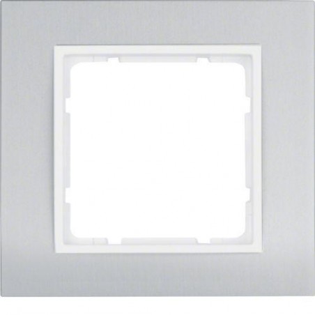Berker B.3/B.7 Glas Ramka pojedyncza aluminium/śnieżnobiała 10113904