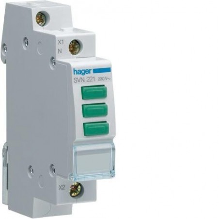 Lampka modułowa 3-fazowa zielona 230-400V AC SVN221