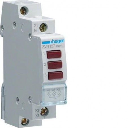 Lampka modułowa 3-fazowa czerwona 230-400V AC SVN127