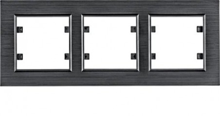 Lumina passion Ramka 3-krotna pozioma aluminium czarne WL9233