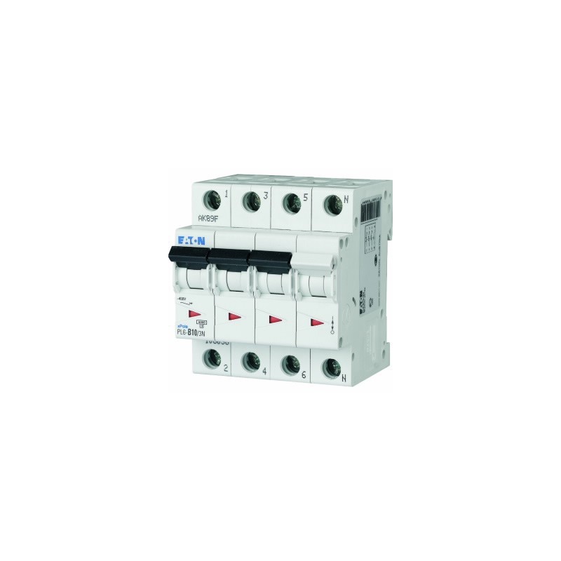Wyłącznik nadprądowy 3P+N D 10A 6kA AC PL6-D10/3N 165031 Wyłącznik nadprądowy 3P+N D 10A 6kA AC PL6-D10/3N 165031