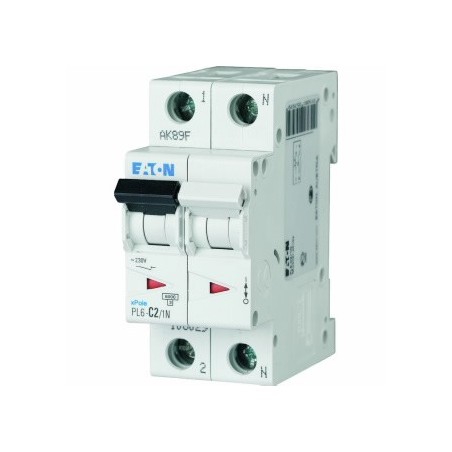 Wyłącznik nadprądowy 1P+N D 2A 6kA AC PL6-D2/1N 164943