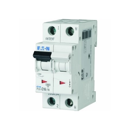 Wyłącznik nadprądowy 1P+N D 16A 6kA AC PL6-D16/1N 164941