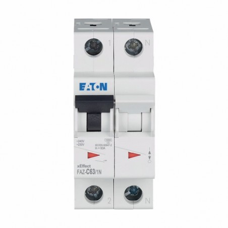 Wyłącznik nadprądowy 1P+N C 63A 15kA AC FAZ C63/1N 278680