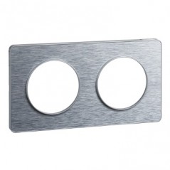 Odace touch Ramka podwójna aluminium inox S53P804J