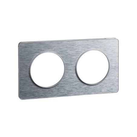 Odace touch Ramka podwójna aluminium inox S53P804J