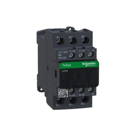 TeSys Deca Stycznik mocy 25A 3P 24V DC 1Z 1R LC1D25BD