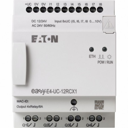 Przekaźnik programowalny easyE4 12-24VDC 24VAC 8DI(4AI) 4DO-R EASY-E4-UC-12RCX1 197212