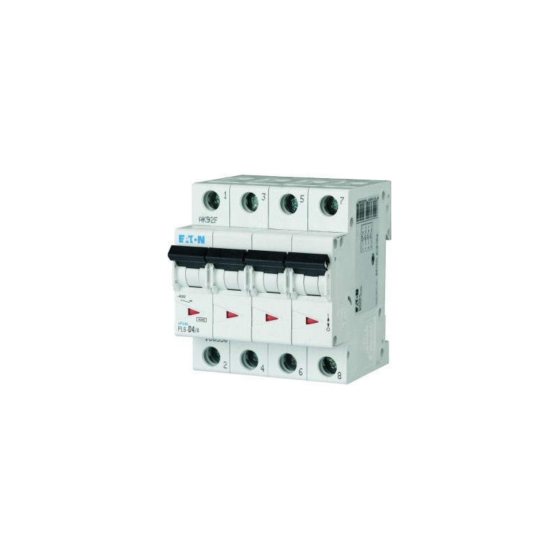 Wyłącznik nadprądowy 4P D 4A 6kA AC PL6-D4/4 166550