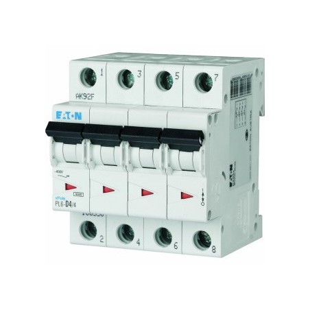 Wyłącznik nadprądowy 4P C 4A 6kA AC PL6-C4/4 166527