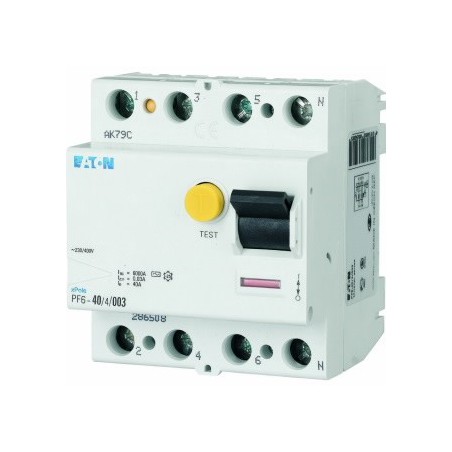 Wyłącznik różnicowoprądowy 4P 40A 0,5A typ AC PF6-40/4/05 286511