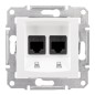 Sedna Gniazdo komputerowe podwójne RJ45 kat.5e UTP białe SDN4400121 Sedna Gniazdo komputerowe podwójne RJ45 kat.5e UTP białe SDN4400121
