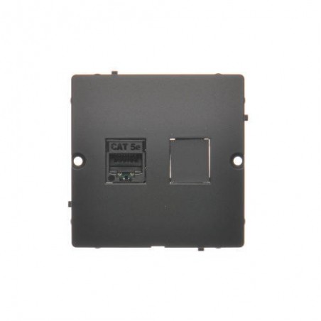 Simon Basic Gniazdo komputerowe RJ45 pojedyncze kategoria 5e (moduł) grafit matowy BMF51.02/28