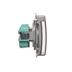 Simon Basic Gniazdo pojedyncze z/u bryzgoszczelne IP44 16A 250V srebrny mat BMGZ1B.01/43A