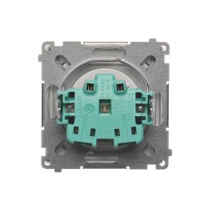 Simon Basic Gniazdo pojedyncze z/u bryzgoszczelne IP44 16A 250V srebrny mat BMGZ1B.01/43A
