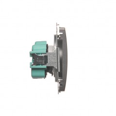 Simon Basic Gniazdo pojedyncze z/u z przesłonami stal inox BMGZ1Z.01/21