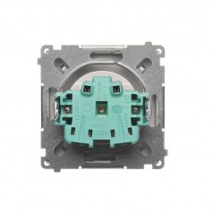 Simon Basic Gniazdo pojedyncze z/u z przesłonami stal inox BMGZ1Z.01/21