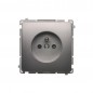 Simon Basic Gniazdo pojedyncze z/u z przesłonami stal inox BMGZ1Z.01/21 Simon Basic Gniazdo pojedyncze z/u z przesłonami stal inox BMGZ1Z.01/21